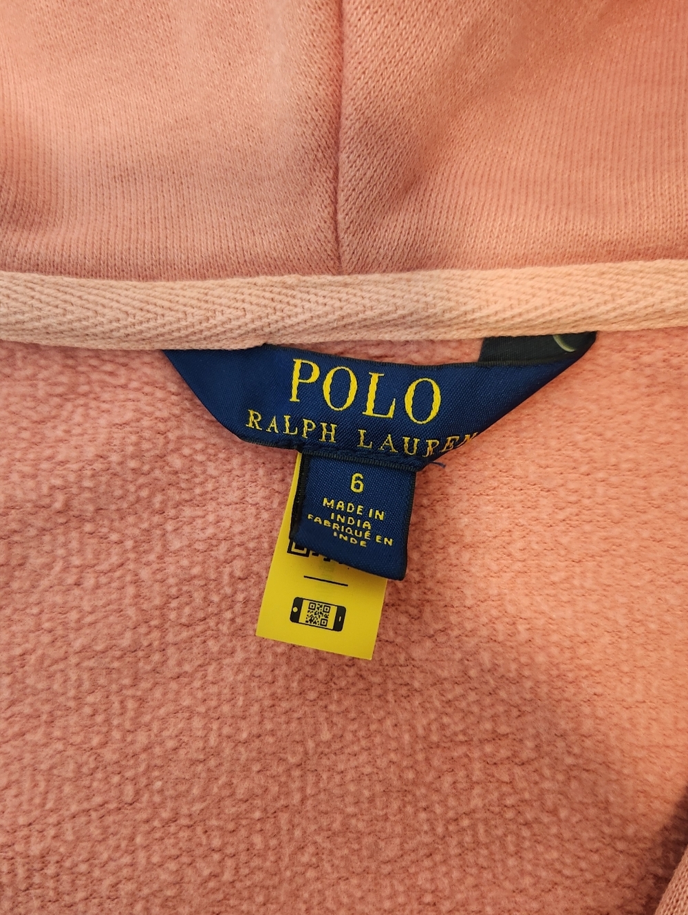 Polo Ralph Lauren Hoodie Girls Pink Full Zip-up Size 6 - Picture 4 of 7